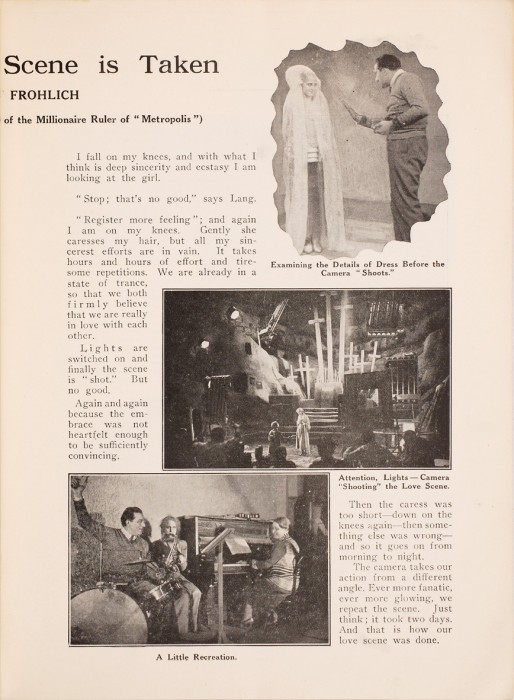 The programme for Fritz Lang's Metropolis from 1927.